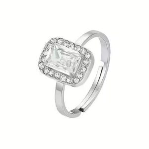 Anello in Acciaio con Cristalli Bianchi Luca Barra ANK544