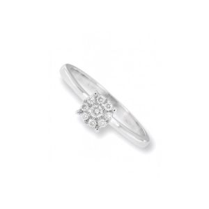 Anello Solitario in Oro Bianco con Diamanti Davite e Delucchi AA 031970