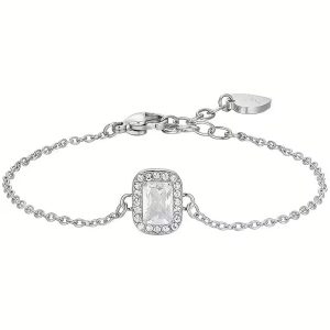 Bracciale in Acciaio con Cristalli Bianchi Luca Barra BK2738