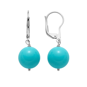 Orecchini con Turchese 12 mm in Argento Miluna PER2198