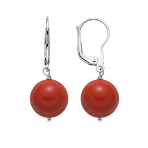 Orecchini con Corallo Rosso 12 mm in Argento Miluna PER2200