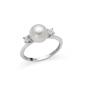 Anello con Perla da 8 - 8,5 mm  e Diamanti Miluna PLI1663