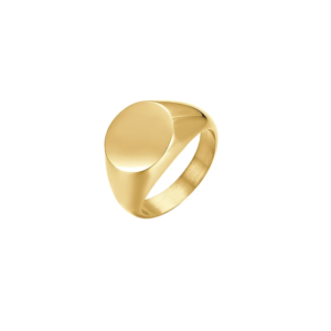 Anello a Timbro in Acciaio Dorato Donna Luca Barra ANK359