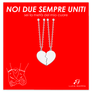 Collana di Coppia con Cuore in Acciaio Luca Barra CK1969