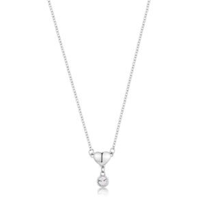 Collana in Acciaio con Cuore con Pendente Cristallo Bianco Donna S'agapò SCE42