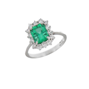 Anello con Diamanti e Smeraldo Centrale Davite e Delucchi AA 031456 SM