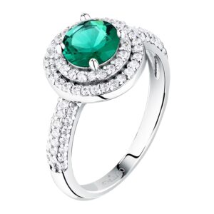 Anello in Argento con Cristallo Verde e Bianchi Morellato SAIW278014