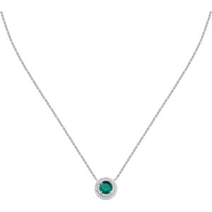 Collana in Argento con Cristallo Verde e Bianchi Morellato SAIW272