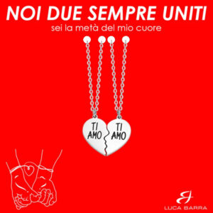 Collana di Coppia con Cuore in Acciaio Luca Barra CK1968