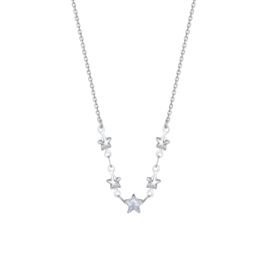Collana con Stelle e Cristalli Bianchi in Acciaio Luca Barra CK2075