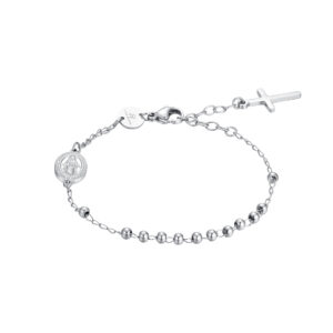 Bracciale Rosario Pendente in Acciaio Donna Luca Barra BK2807