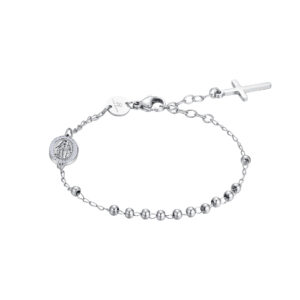 Bracciale Rosario Pendente in Acciaio Donna Luca Barra BK2809