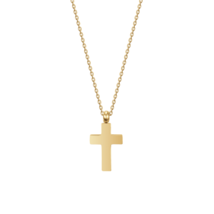 Collana con Croce in Acciaio Dorato Uomo Luca Barra CA530