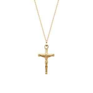 Collana con Croce in Acciaio Dorato Uomo Luca Barra CA526