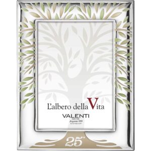 Cornice Albero della Vita 18x24 25° Anniversario in Argento Laminato Valenti 52107-5L