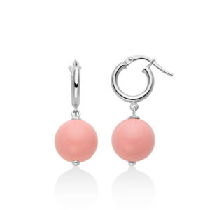Orecchini con Corallo Rosa 12 mm in Argento Miluna PER2823