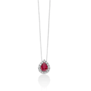 Collana con Rubino a Goccia e Diamanti Miluna CLD4913