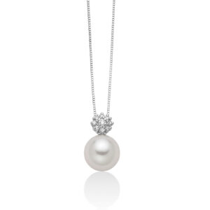 Collana con Perla 8,5 - 9 mm e Diamanti Miluna PCL6671