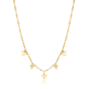 Collana Girocollo con Pendenti a Triangolo in Acciaio Dorato Donna S'agapò SUM04