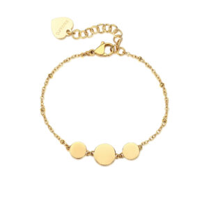 Bracciale con Cerchi in Acciaio Dorato Donna S'agapò SUM12