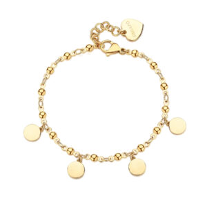 Bracciale con Pendenti a cerchio in Acciaio Dorato Donna S'agapò SUM14
