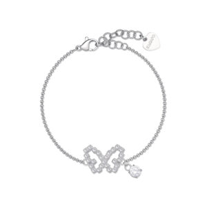 Bracciale con Pendente a Forma di Farfalla con Cristalli Bianchi in Acciaio Donna S'agapò SWN19