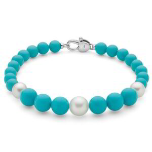 Bracciale con Turchese 8 mm Perla 8 - 8,5 mm in Argento Miluna PBR3670