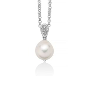 Collana con Perla 13 mm in Argento Miluna PCL6537B