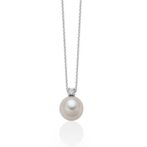 Collana con Perla 8 - 8,5 mm e Diamante Miluna PCL5499