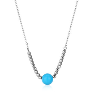 Collana con Sfera Color Turchese in Acciaio S'Agapò SGI05