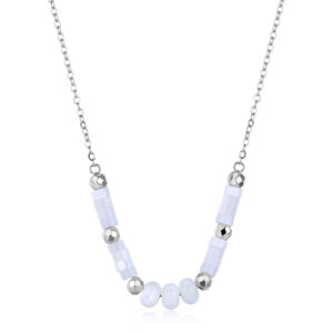 Collana con Pietre in Madreperla Sintetica in Acciaio S’Agapò SGI28