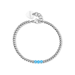 Bracciale con 3 Sfere Color Turchese in Acciaio S’Agapò SGI32