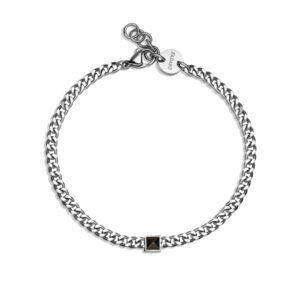Bracciale con Borchia Color Rutenio in Acciaio S'Agapò SPD31
