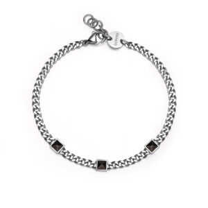 Bracciale con Borchie Color Rutenio in Acciaio S'Agapò SPD32