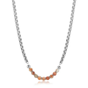 Collana con Diaspro Imperiale Turchese in Acciaio S'Agapò SRT01