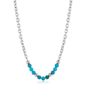 Collana con Elementi in Apatite in Acciaio S’Agapò SRT04
