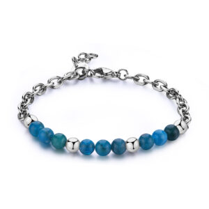 Bracciale con Elementi in Apatite in Acciaio S’Agapò SRT38