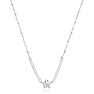 Collana con Stella e Perle di Conchiglia in Acciaio S'Agapò SSE37