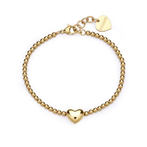 Bracciale con Cuore in Acciaio Dorato S'Agapò SSE40