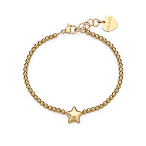 Bracciale con Stella in Acciaio Dorato S'Agapò SSE44