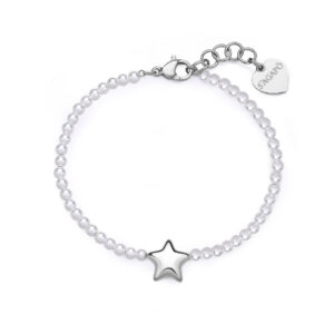 Bracciale con Stella e Perle di Conchiglia in Acciaio S'Agapò SSE45
