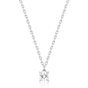 Collana con Cristallo Bianco in Acciaio S'Agapò STK08