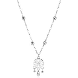 Collana con Acchiappasogni e Cristalli Bianchi in Acciaio S'Agapò SWH09