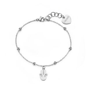 Bracciale con Mano di Fatima in Acciaio S’Agapò SWH17