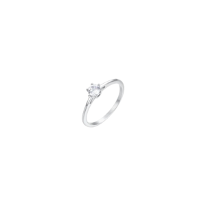 Anello Solitario con Cristallo Bianco in Acciaio Luca Barra ANK576