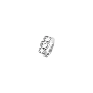 Anello Trilogy con Cristalli Bianchi in Acciaio Luca Barra ANK554