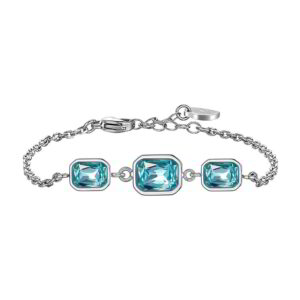 Bracciale con Cristalli Color Acquamarina in Acciaio Luca Barra BK2755