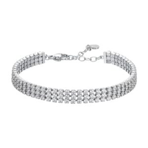 Bracciale Tennis con Cristalli Bianchi in Acciaio Luca Barra BK2840