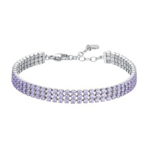 Bracciale Tennis con Cristalli Viola in Acciaio Luca Barra BK2841