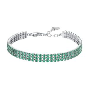 Bracciale Tennis con Cristalli Verdi in Acciaio Luca Barra BK2842